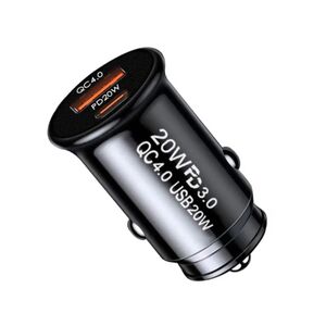 Incarcator Auto Rapid 2 in 1 Compact ChargeMate Dual - USB-A QC 4.0 & USB Type-C PD20W, 40W Max Fast Charge - negru