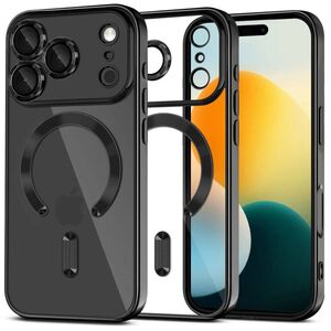 Husa pentru iPhone 17 Pro Max cu MagSafe si protectie pentru lentile anti-shock 1.5 mm transparent - negru