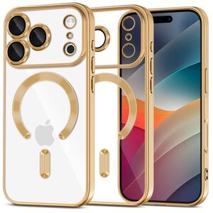 Husa pentru iPhone 17 Pro cu MagSafe si protectie pentru lentile anti-shock 1.5 mm transparent - gold
