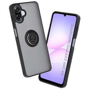 Husa de protectie pentru Samsung Galaxy A07 4G premium cu inel stand rotativ, suport magnetic si bumper anti-alunecare - negru