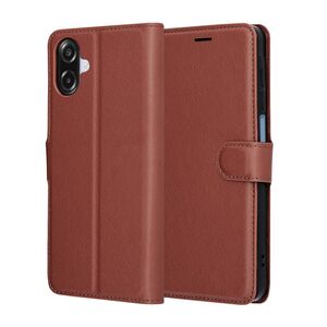 Husa pentru Samsung Galaxy A07 4G tip carte cu inchidere magnetica, compartimente pentru carduri si functie stand, maro
