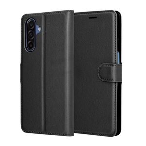 Husa pentru Samsung Galaxy A17 5G tip carte cu inchidere magnetica, compartimente pentru carduri si functie stand, negru