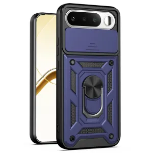 Husa pentru Realme 16 5G Ring Armor Kickstand Tough Rugged Cover cu protectie camera, albastru