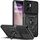 Pachet 360: Folie din sticla + Husa pentru Honor 90 Lite Ring Armor Kickstand Tough Rugged Cover cu protectie camera (negru)
