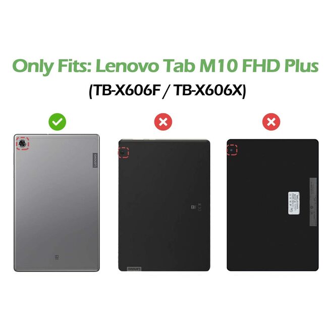 Husa Lenovo Tab M10 FHD Plus TB-X606F, TB-X606X (2nd Gen) Procase 10.3 inch 2020, negru + stylus cadou