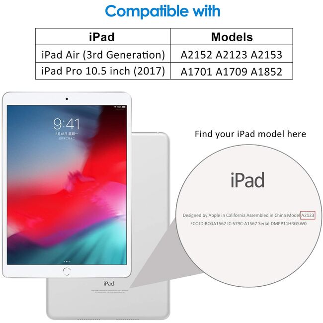 Husa iPad Air 3 10.5 2019 Protect cu functie wake-up/sleep, negru