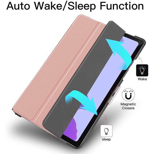 Husa pentru Samsung Galaxy Tab A7 Protect cu functie wake-up/sleep, rose gold