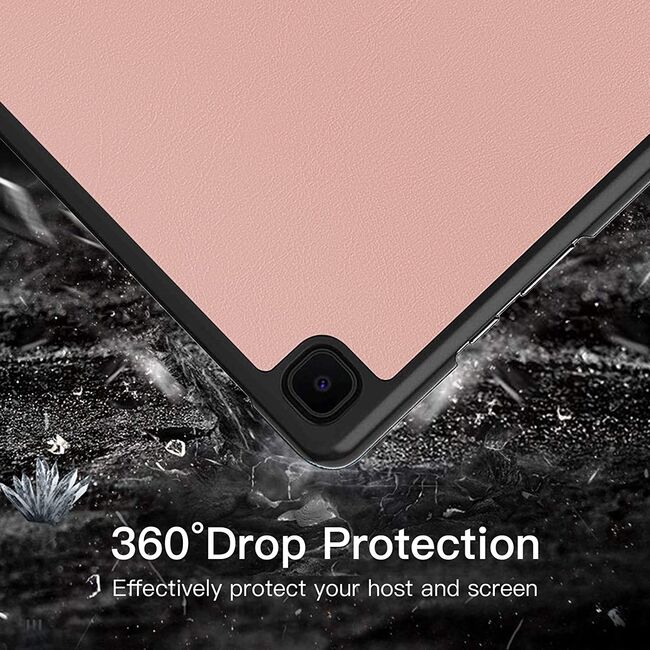 Husa pentru Samsung Galaxy Tab A7 Protect cu functie wake-up/sleep, rose gold