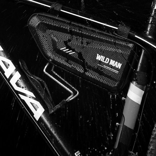 Geanta pentru bicicleta, montaj pe cadru, WildMan E4 Hardpouch impermeabila cu buzunare interioare, negru