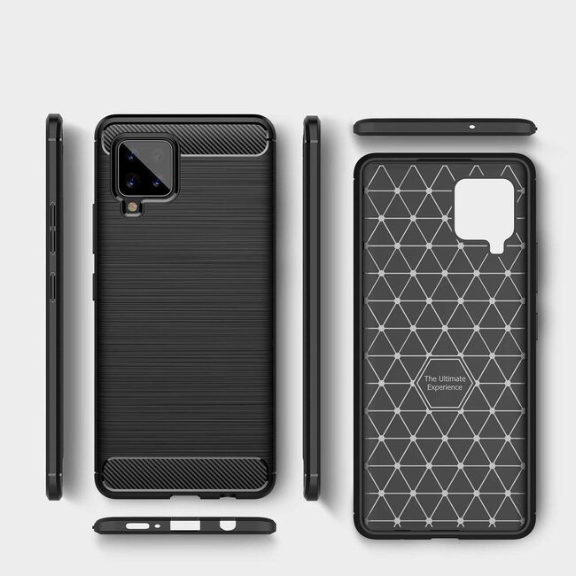 Husa Carbon&TPU Flexibil pentru Samsung Galaxy A42 5G (negru)