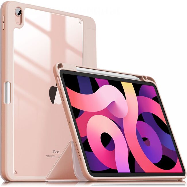 Husa Infiland Crystal pentru iPad Air 4 2020 si iPad Air 5 rose gold