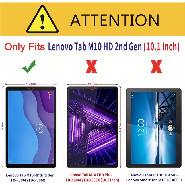 Husa pentru tableta Lenovo Tab M10 HD 2nd Gen TB-X306F/TB-X306X 10.1 inch, rotativa 360, navy blue