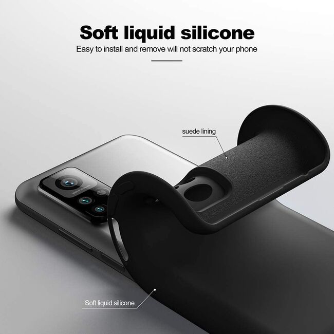 Husa pentru Xiaomi Mi 10T/Mi 10T Pro Liquid Silicone, negru