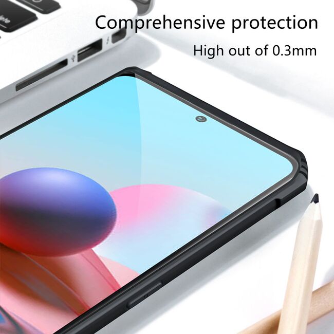 Husa pentru Xiaomi Redmi Note 10 4G / 10S, Rzants Shield, negru-clear