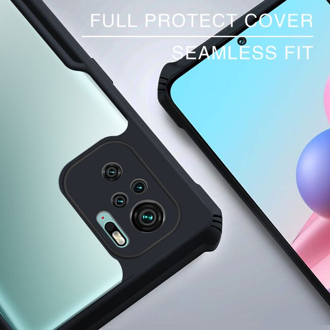 Husa pentru Xiaomi Redmi Note 10 4G / 10S, Rzants Shield, negru-clear