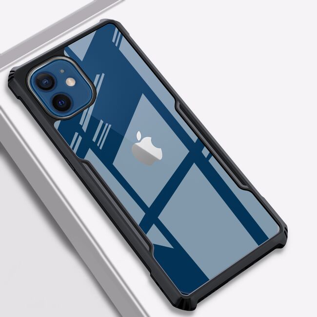 Husa pentru iPhone 12, Rzants Shield, negru-clear
