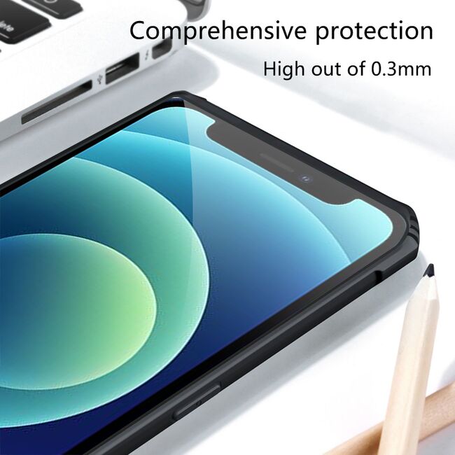 Husa pentru iPhone 12 Pro, Rzants Shield, negru-clear