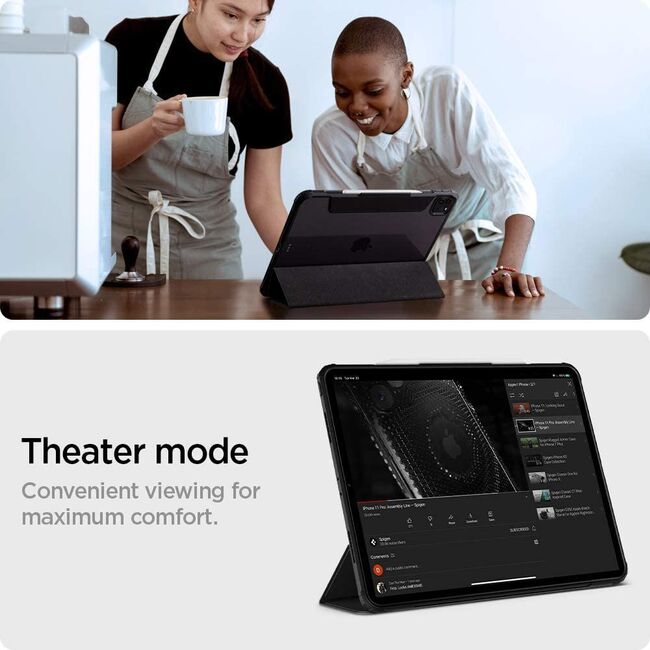 Husa iPad Pro 12.9 2022, 2021, 2020 Spigen Ultra Hybrid Pro, negru