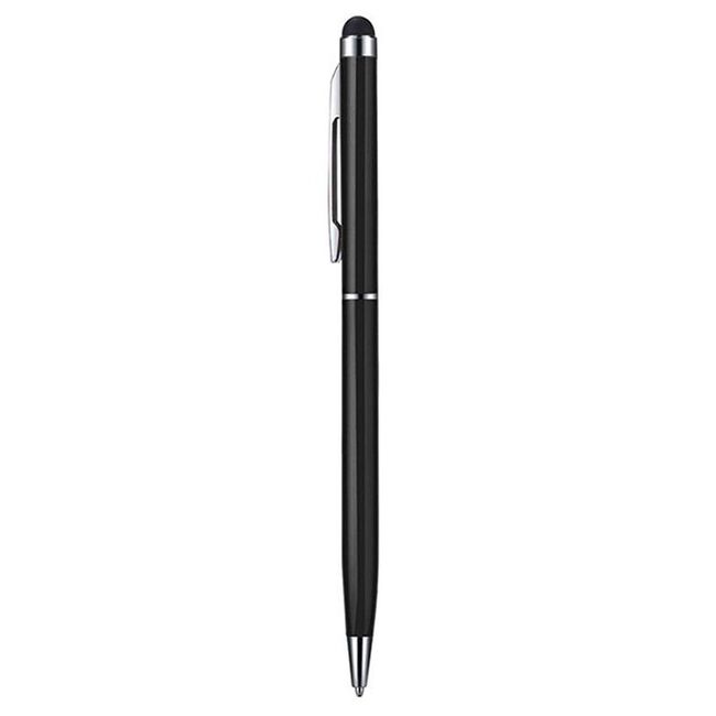 Stylus Pen universal 2 in 1 pentru tablete si telefoane cu pix si touch, negru