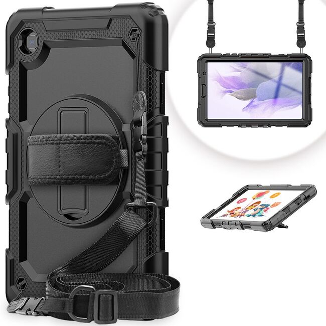 Pachet 360: Folie integrata + Husa pentru Samsung Galaxy Tab A7 Lite 8.7 SM-T220/T225 Shockproof Armor, negru