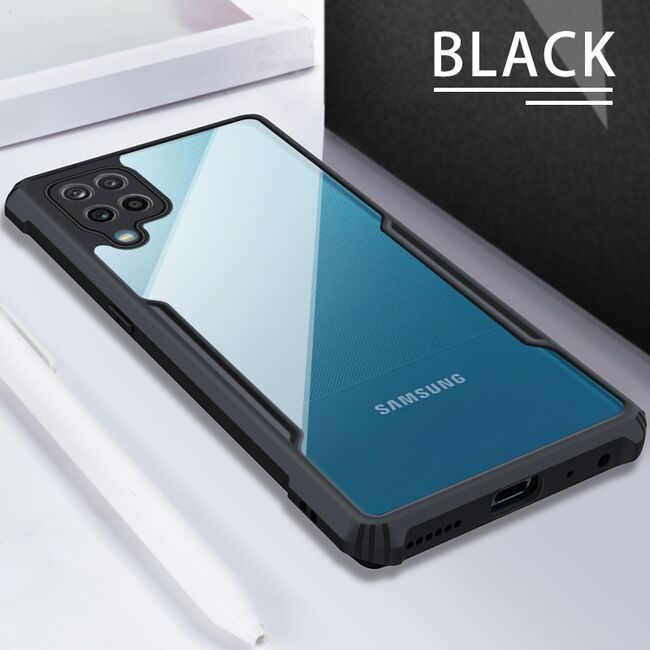 Husa pentru Samsung Galaxy A12, Rzants Shield, negru-clear