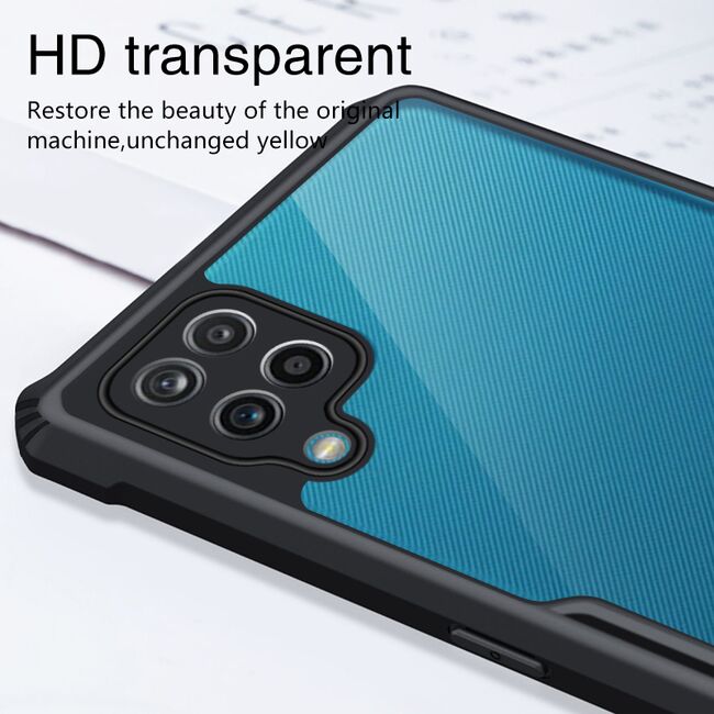 Pachet 360: Folie din sticla + Husa pentru Samsung Galaxy A12, Rzants Shield, negru-clear
