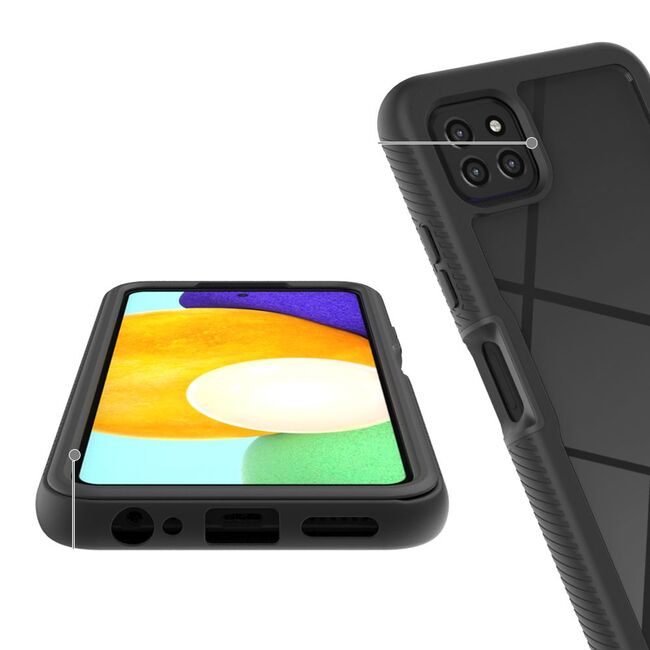Pachet 360: Folie integrata + Husa pentru Samsung Galaxy A22 5G Tech-protect Defense360 - negru