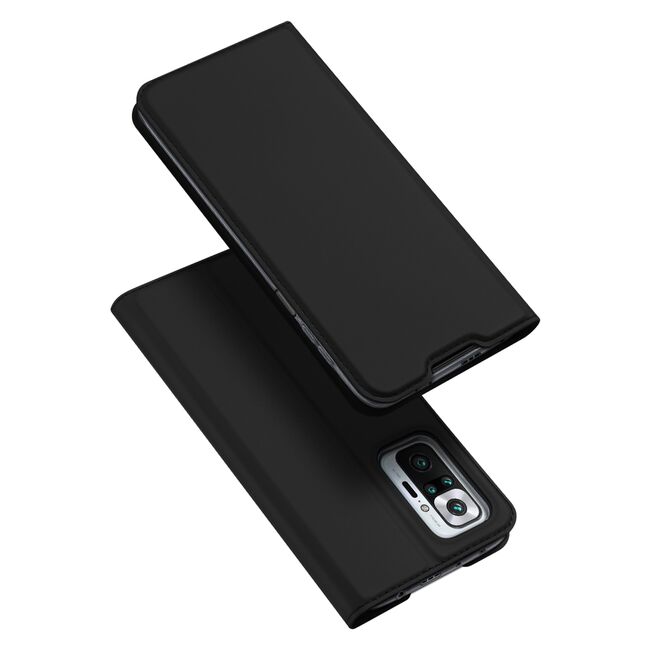 Husa Poliuretan DUX DUCIS Skin Pro Bookcase pentru Xiaomi Redmi Note 10 Pro (negru)