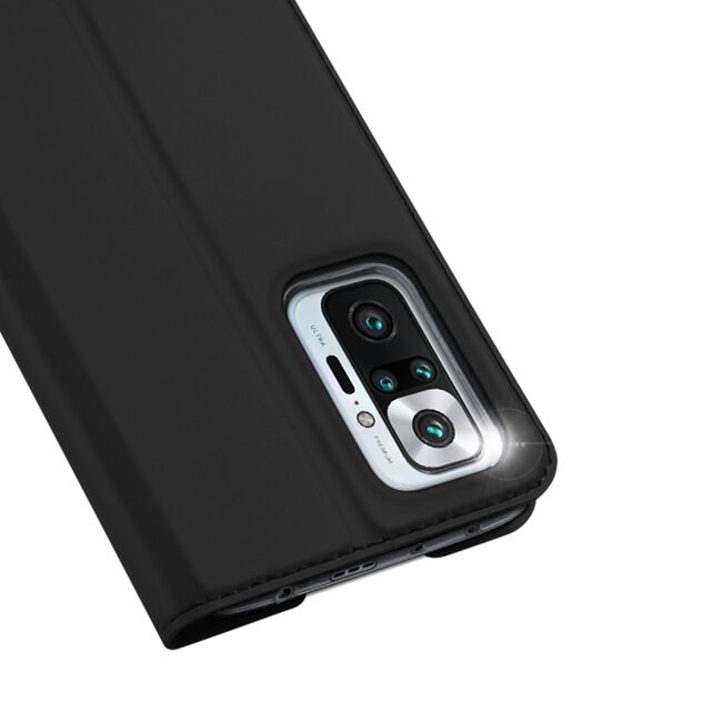 Husa Poliuretan DUX DUCIS Skin Pro Bookcase pentru Xiaomi Redmi Note 10 Pro (negru)