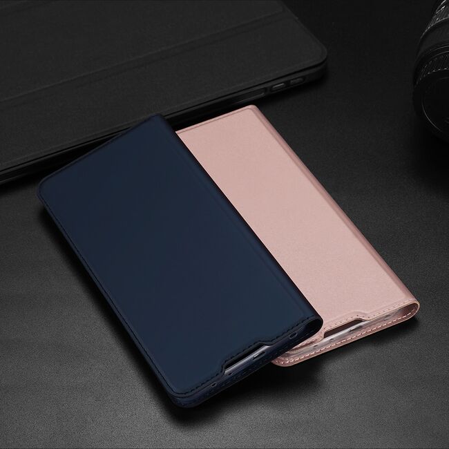 Husa Poliuretan DUX DUCIS Skin Pro Bookcase pentru Xiaomi Redmi Note 10 Pro (albastru)