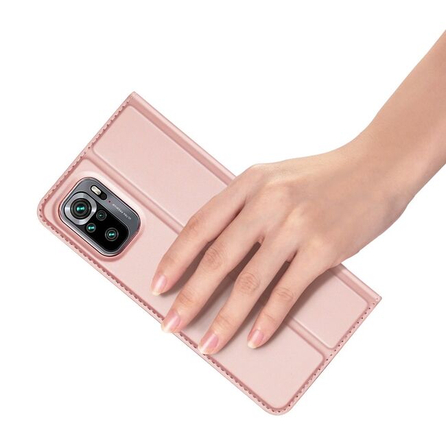 Husa Poliuretan DUX DUCIS Skin Pro Bookcase pentru Xiaomi Redmi Note 10 4G / 10S (rose-gold)