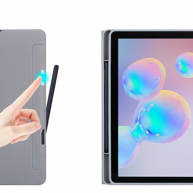 Pachet 360: Folie din sticla + Husa Samsung Galaxy Tab S6 Lite 10.4 P610 P615 ProCase functie stand, suport S-Pen, negru