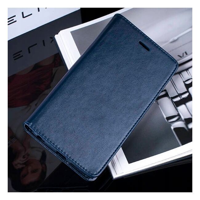 Husa pentru Huawei P40 Lite E Book FlipCase magnetic, navy blue