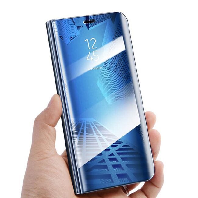 Husa Huawei P40 Lite E FlipCase Clear View, albastru