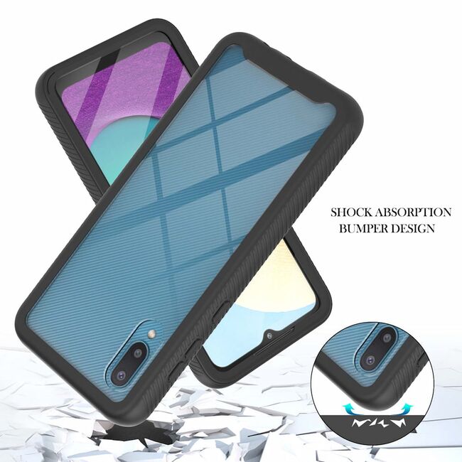 Pachet 360: Folie integrata + Husa pentru Samsung Galaxy A02 (2021) Defense360 - negru