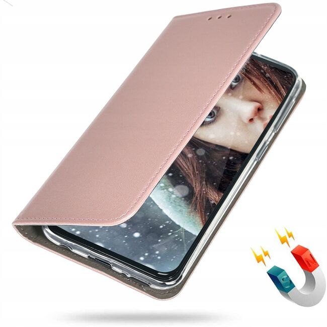 Husa Xiaomi Note 10 5G tip carte, inchidere magnetica, rose gold
