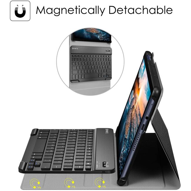 Husa cu tastatura iluminata pentru Huawei Matepad T10 / T10s, negru
