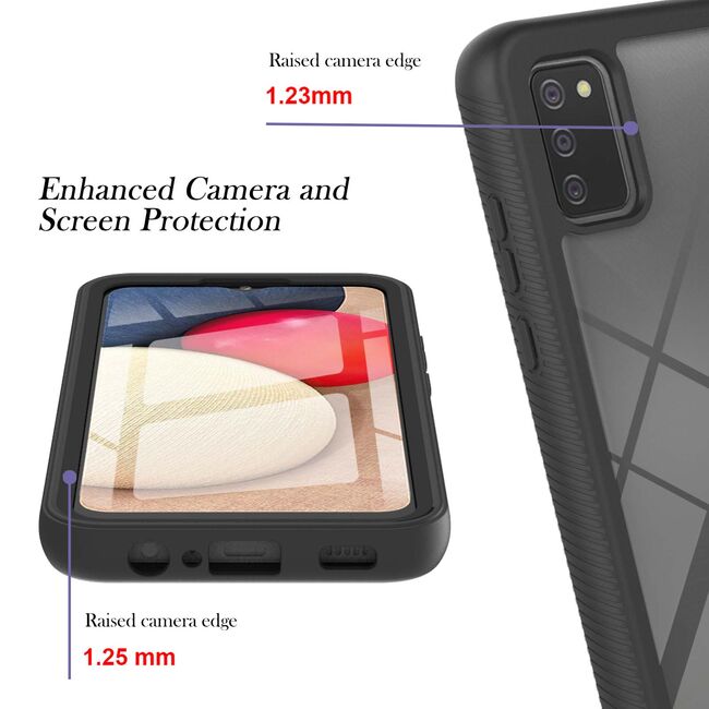 Pachet 360: Folie integrata + Husa pentru Samsung Galaxy A02s Defense360 - negru