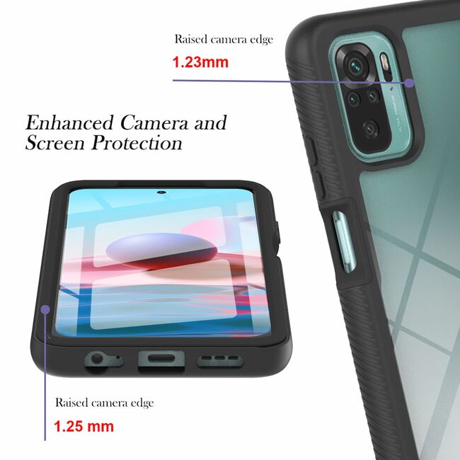 Pachet 360: Folie integrata + Husa pentru Xiaomi Redmi Note 10 4G / 10S Defense360 - negru