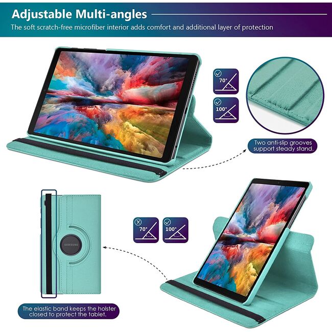 Husa pentru Samsung Galaxy Tab A7 Lite T220/T225 MagiCase rotativa de tip stand, sky blue