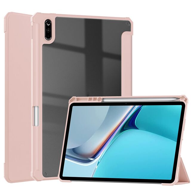 Husa pentru tableta Huawei MatePad 11, Armored ProCase cu suport M-Pencil, rose gold - transparent