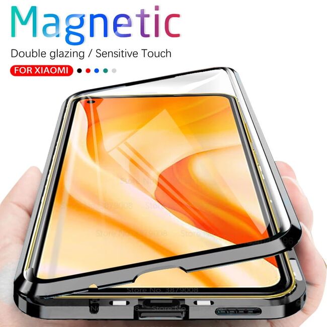 Husa 360 Magnetic Glass pentru Xiaomi Mi 11 Lite (sticla fata + spate), negru