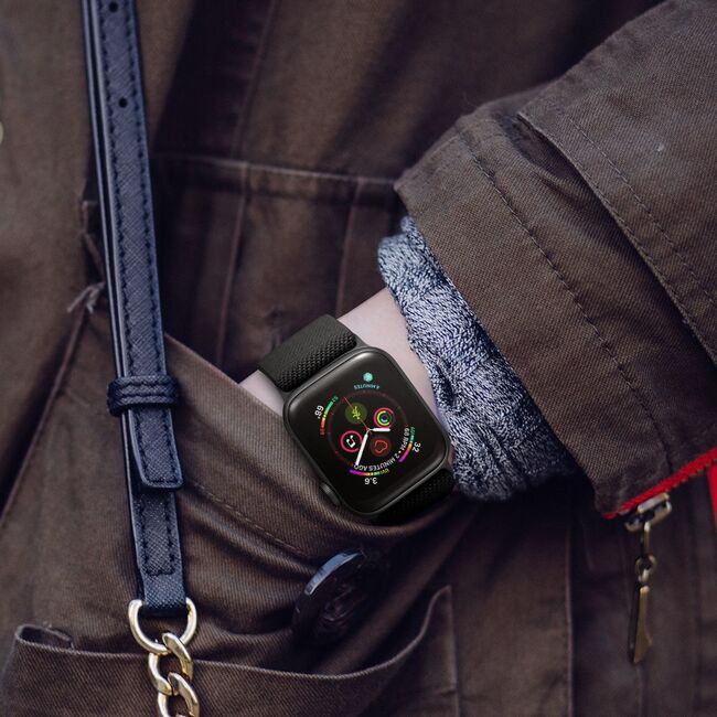 Curea Tech-Protect Mellow compatibila cu Apple Watch 4/5/6/7/SE (42/44/45mm) Negru