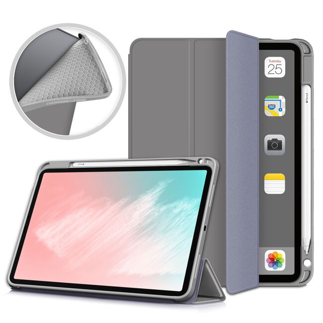 Husa iPad Air 4 si iPad Air 5 10.9 inch ProCase cu functie wake-up/sleep si compartiment pentru Apple Pen, space grey