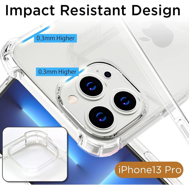 Husa pentru iPhone 13 Pro Anti Shock 1.3mm Reinforced 4 corners (transparent)