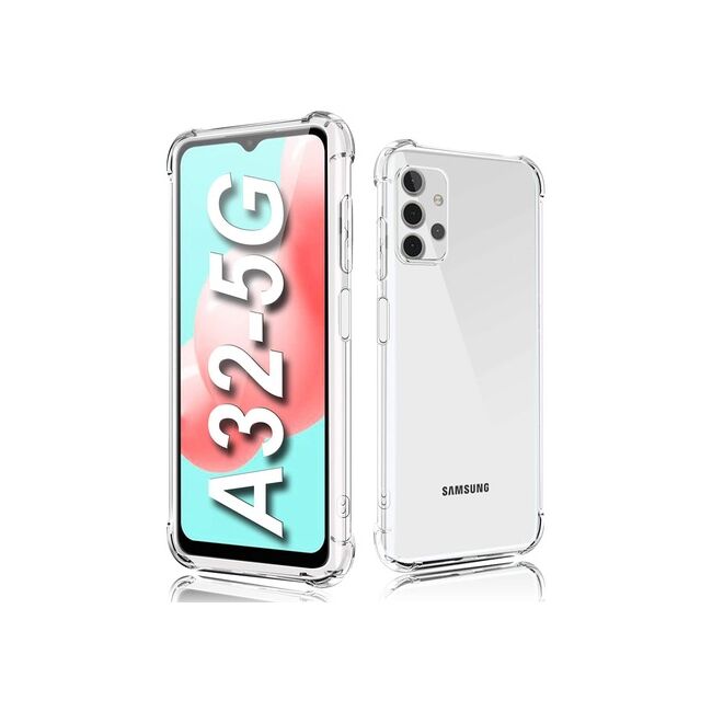 Pachet 360: Folie sticla + Husa pentru Samsung Galaxy A32 5G Anti Shock 1.5mm (transparent)