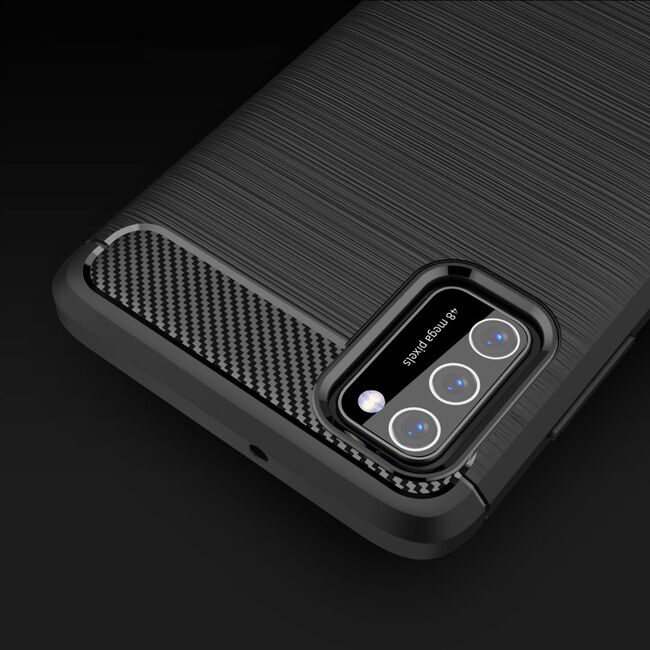 Husa pentru Samsung Galaxy A03s Carbon Flexible TPU, negru