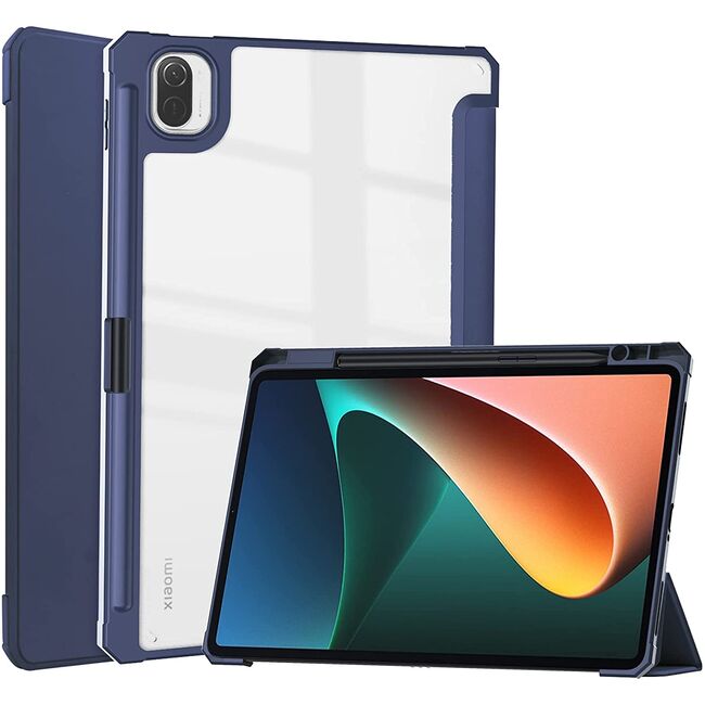 Husa pentru tableta Xiaomi Mi Pad 5, Mi Pad 5 Pro, Armored ProCase cu suport Smart Pen, navy blue - transparent