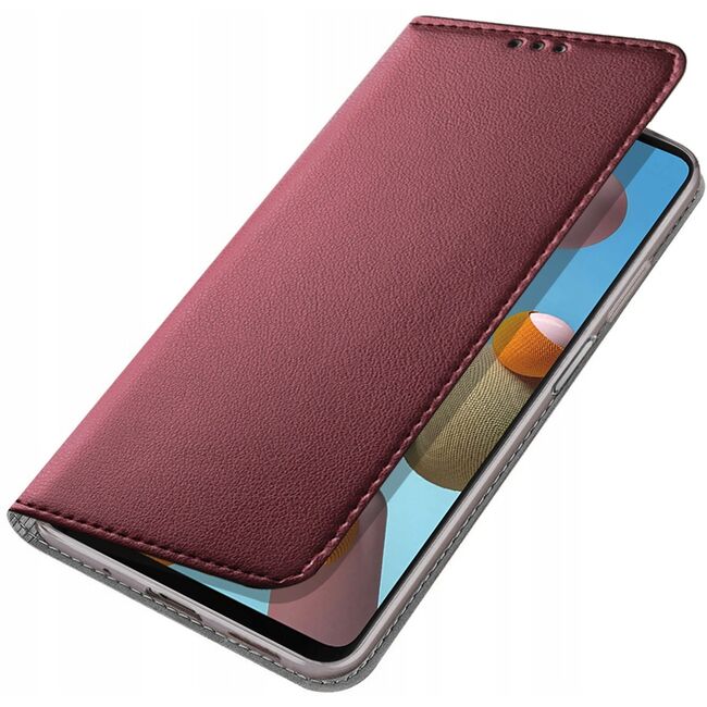 Husa pentru Xiaomi Redmi 9T, Poco M3 Smart Magnetic, tip carte, burgundy