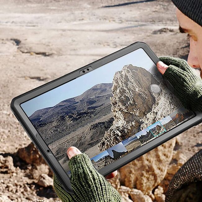 Pachet 360: Folie integrata + Husa Samsung Galaxy Tab S7+ Plus 12.4 T970/T976 Supcase Unicorn Beetle Pro, negru